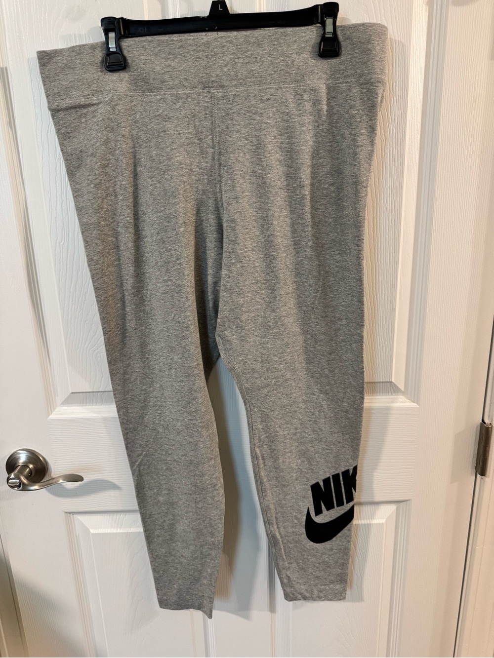 Nike Gray Logo Women’s Leggings with Black Swoosh